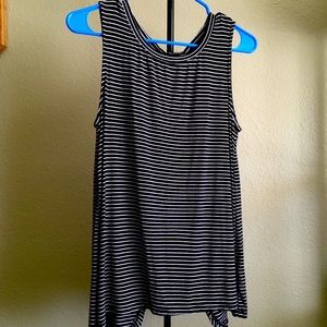 Open Back Striped Tank Top